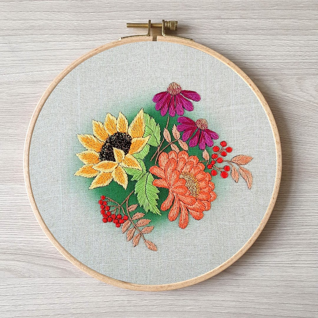 刺绣 花卉 秋花手工刺绣DIY，花卉图案pdf - 其他数码设计 - 其他材质 
