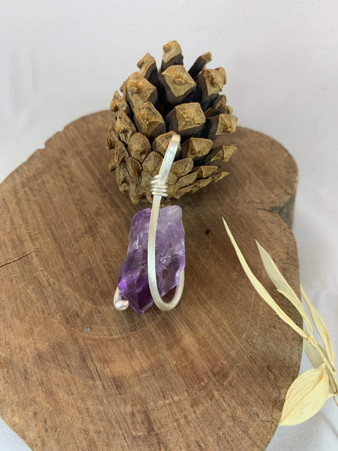 晶之花。紫水晶银饰项链 - 项链 - 银 紫色