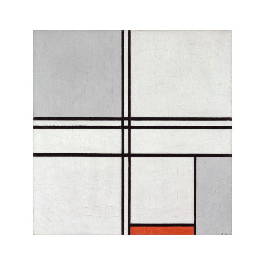 【原版海报】Piet Mondrian | Composition (No. 1) Gray-Red - 海报/装饰画/版画 - 纸 蓝色