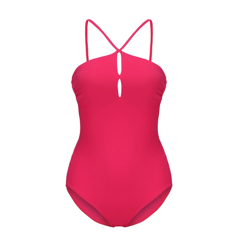 Elegant halter one-piece 優雅掛脖連身泳衣 - 女装泳衣/比基尼 - 尼龙 粉红色