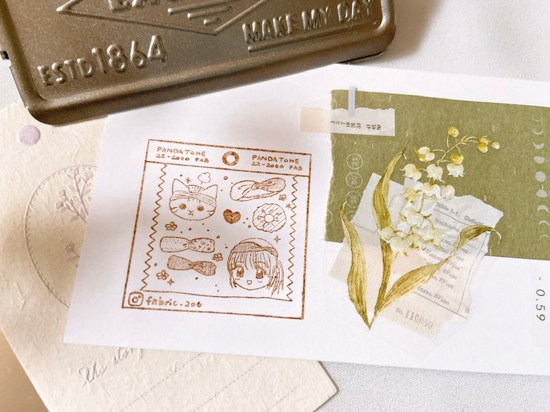 fluffyfruity 猫 疗愈 文具印章 香港设计 手帐 原创 - 印章/印台 - 木头 卡其色