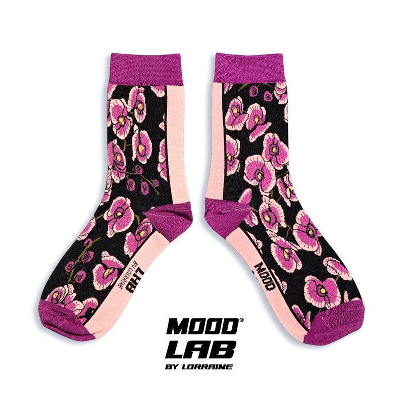 MOODLABBYLORRAINE | ORCHID袜子 - 袜子 - 棉．麻 紫色