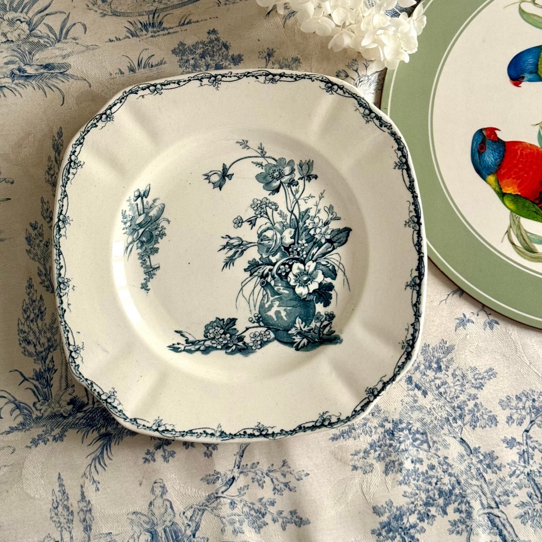 40516-法国 K&G Luneville 四方型餐盘 CHAMPÉTRE 系列 21.5cm - 盘子/餐盘/盘架 - 瓷 