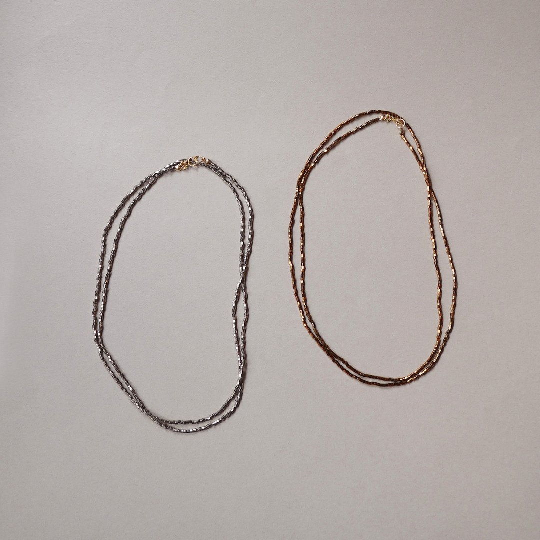 14KGF 串珠长项链 - 长链 - 珍珠 多色