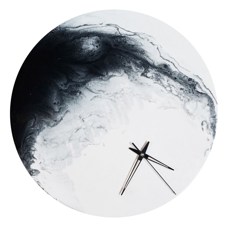 Wing in Angel・White in Black・Clock n Clock・Stop n Walk  天使の翼 40cm - 时钟/闹钟 - 木头 黑色