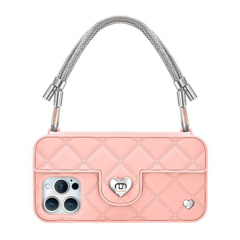 香港设计手机包-Sol【Silver Strap + Flamingo Pursecase】 - 手机壳/手机套 - 环保材料 粉红色