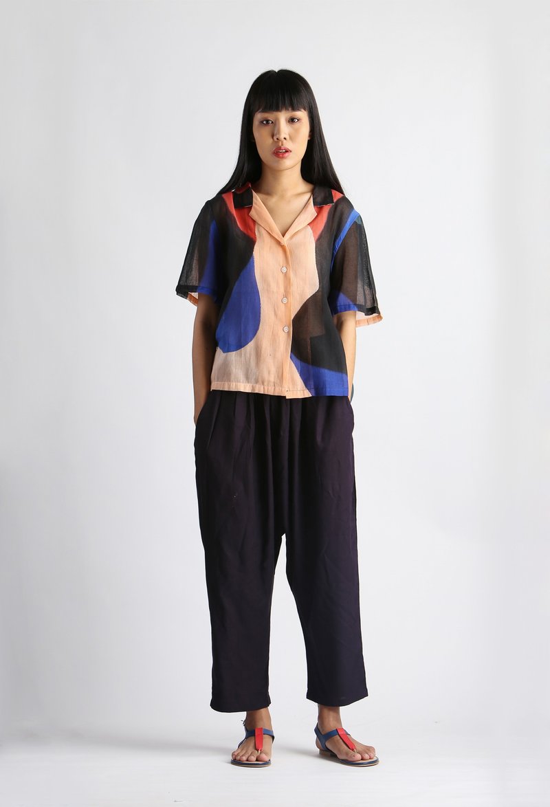 ็Hand Painted Hawaii Shirt - S,M,L,XL - 女装衬衫 - 棉．麻 多色