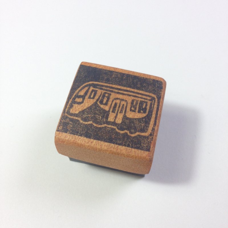 Train stamp[hand carved] - 印章/印台 - 橡胶 