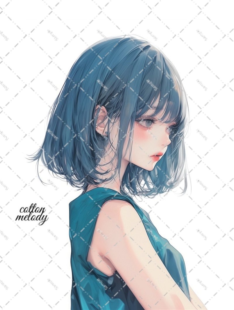 original sticker no.5751 人物贴纸 原创贴纸 人物插画贴纸 女孩贴纸 原创人物贴纸 - 贴纸 - 纸 