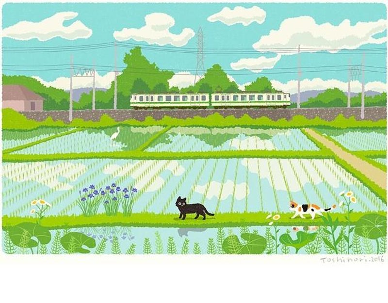 A3 illustration sheet green wind - 海报/装饰画/版画 - 纸 绿色