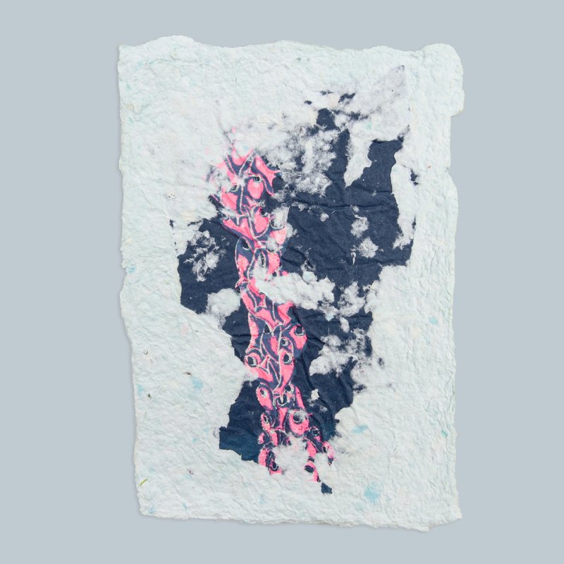 【手工画/卡片】向上的鱼 (20x15cm) - 海报/装饰画/版画 - 纸 蓝色