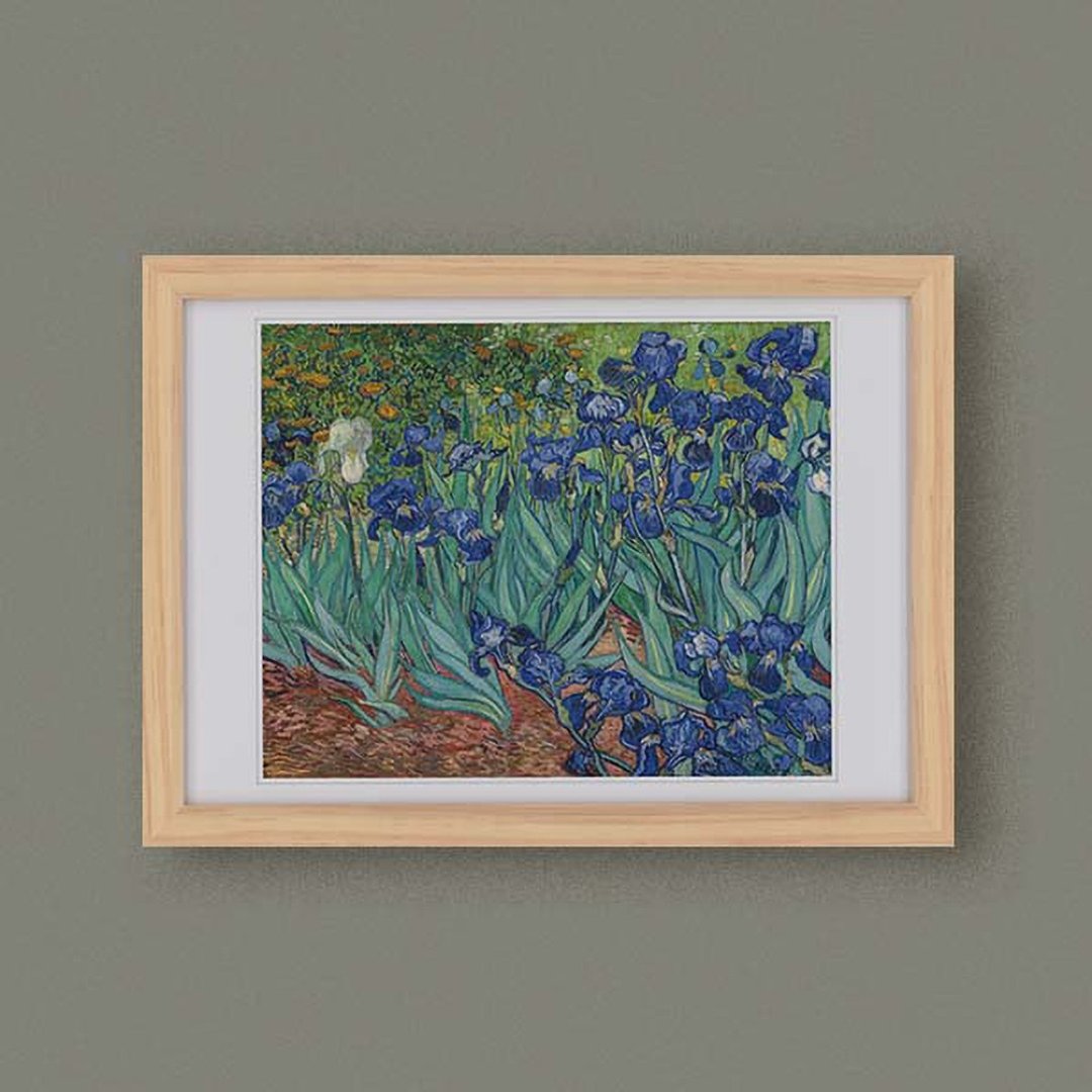 【 世界名作小框画 】梵谷・鸢尾花 - 海报/装饰画/版画 - 纸 蓝色