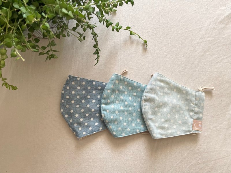 日本四重纱布口罩 -牛仔点点 - 口罩 - 棉．麻 