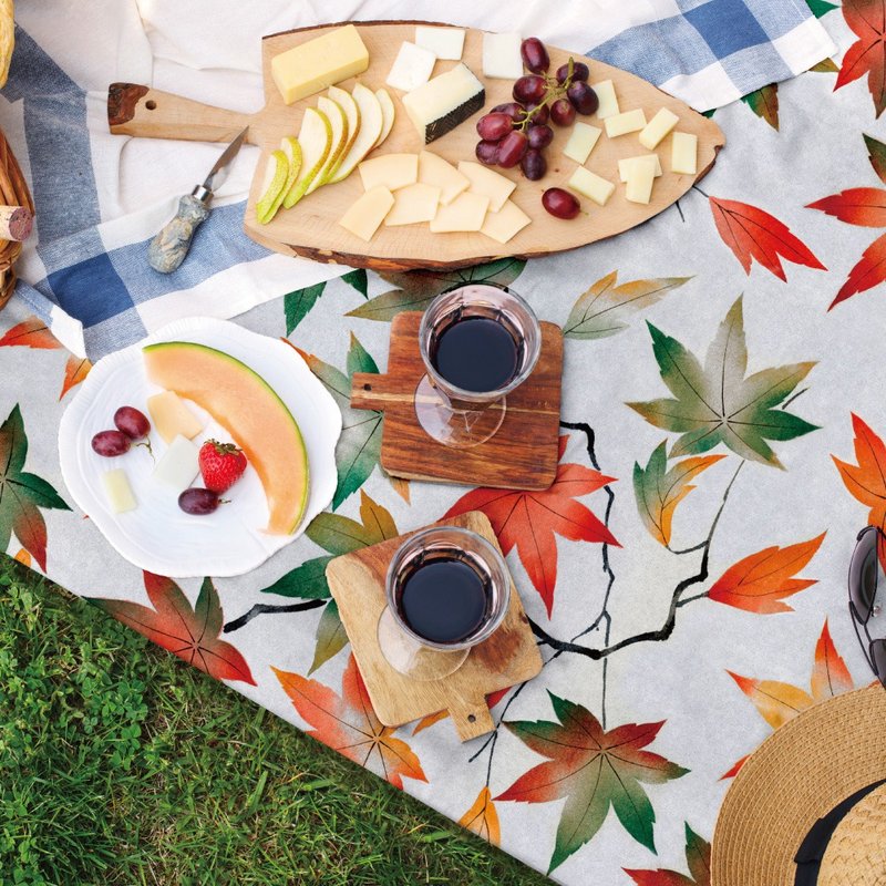 【Made in Japan】 Harokka x irohana | momiji gari Picnic Mat - 野餐垫 - 防水材质 白色