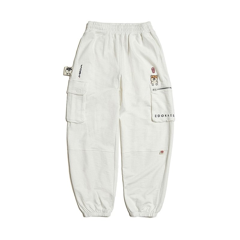 江户胜 日系 男装 胜太郎微笑休闲长裤(米白色) #裤子#胜太郎 - 男士长裤 - 棉．麻 白色