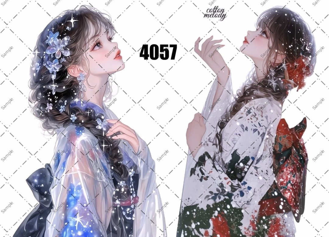 original sticker no.4057 人物贴纸 原创贴纸 原创人物贴纸 装饰贴纸 cotton melody - 贴纸 - 纸 