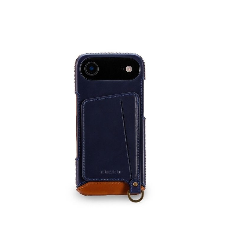 iPhone 17 Air 经典系列-磁吸站立卡袋手机皮套-海军蓝 - 手机壳/手机套 - 真皮 蓝色
