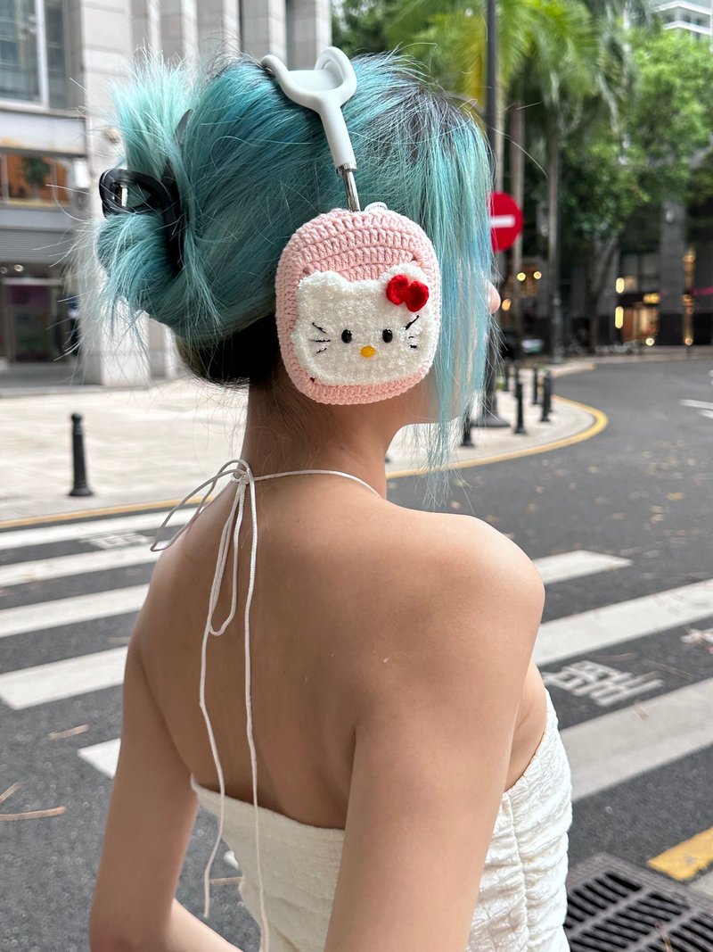 原创设计粉色可爱猫咪女生礼物AirPod Max索尼XM5保护套 - 耳机 - 其他材质 