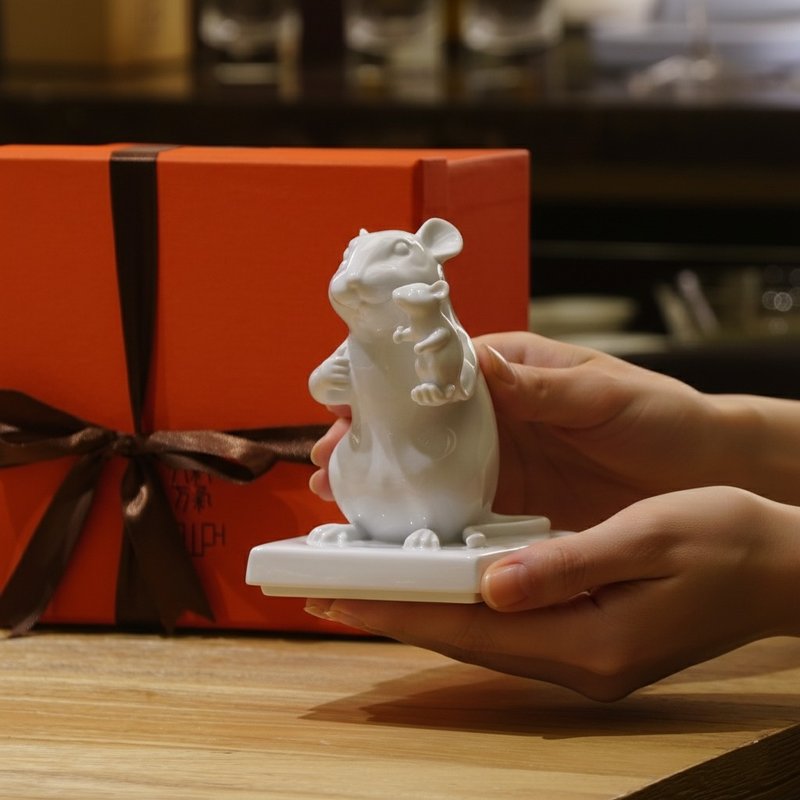 数一数二_大鼠小鼠双偶瓷器摆饰_鼓励与欣赏的幽默祝福 - 摆饰 - 其他材质 白色