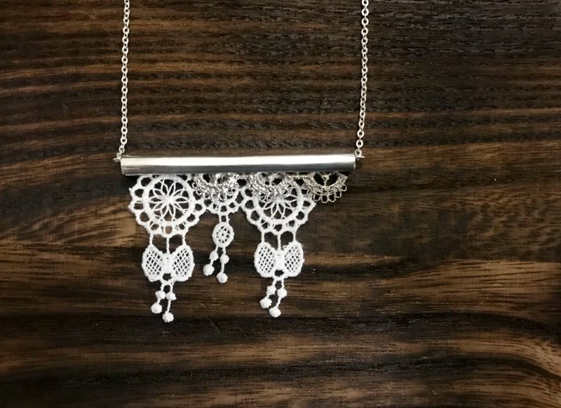 花 下雨 - 项链 - 纯银 透明