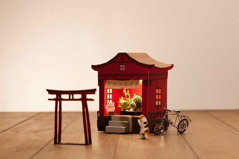 Paper Garden LED迷你植物灯-祈福神社 - 灯具/灯饰 - 纸 红色