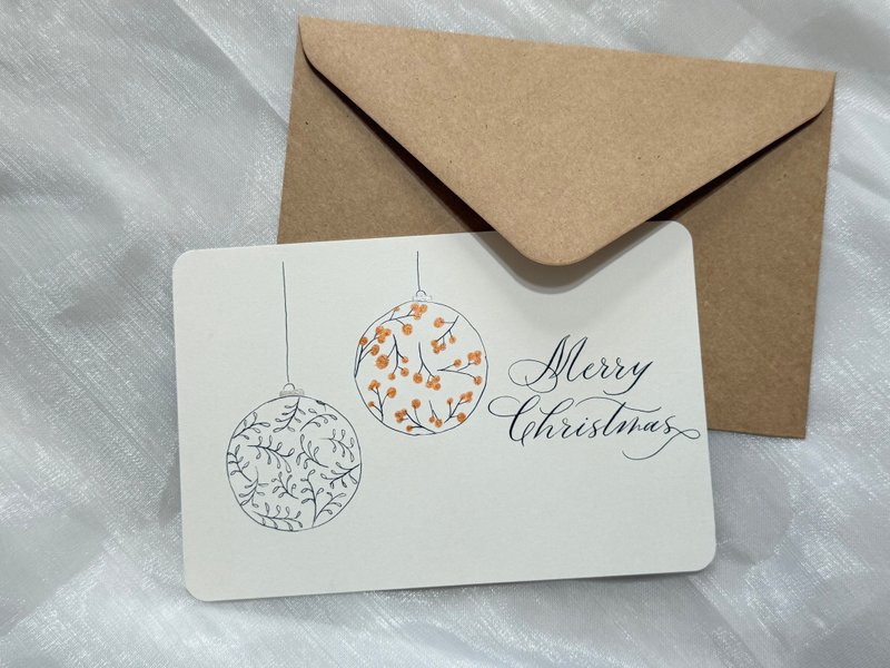 手写西洋书法圣诞卡 - 卡片/明信片 - 纸 白色