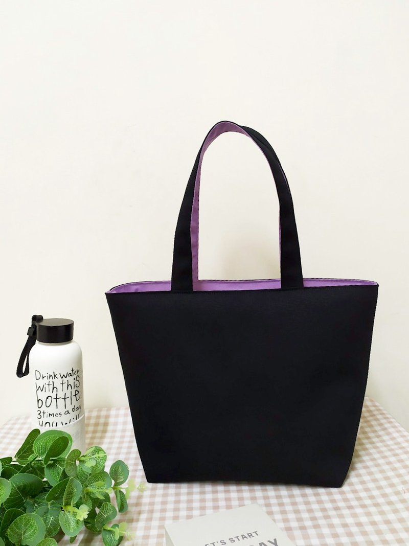 家家酒L系列手提袋/帆布肩背包/A4书袋/典雅黑/预购中 - 手提包/手提袋 - 棉．麻 黑色