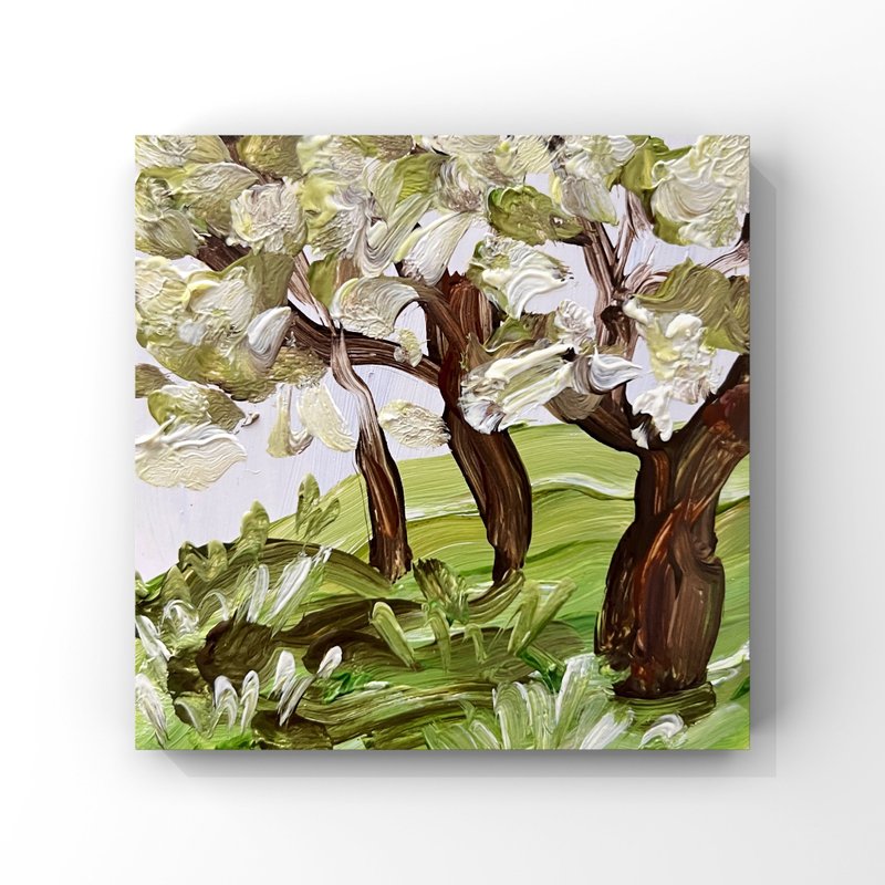 苹果树原创艺术苹果树开花艺术盛开的果园油画 - 海报/装饰画/版画 - 其他材质 多色