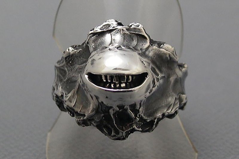 smile ball ring_4 (s_m-R.08) 微笑 銀 戒指 指环 rock jewelry sterling silver - 戒指 - 纯银 银色