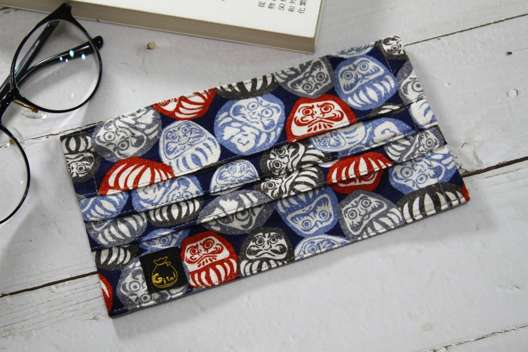 安心防疫【Gi LAI】布口罩套Cloth Masks*达摩不倒翁 - 口罩 - 棉 蓝色