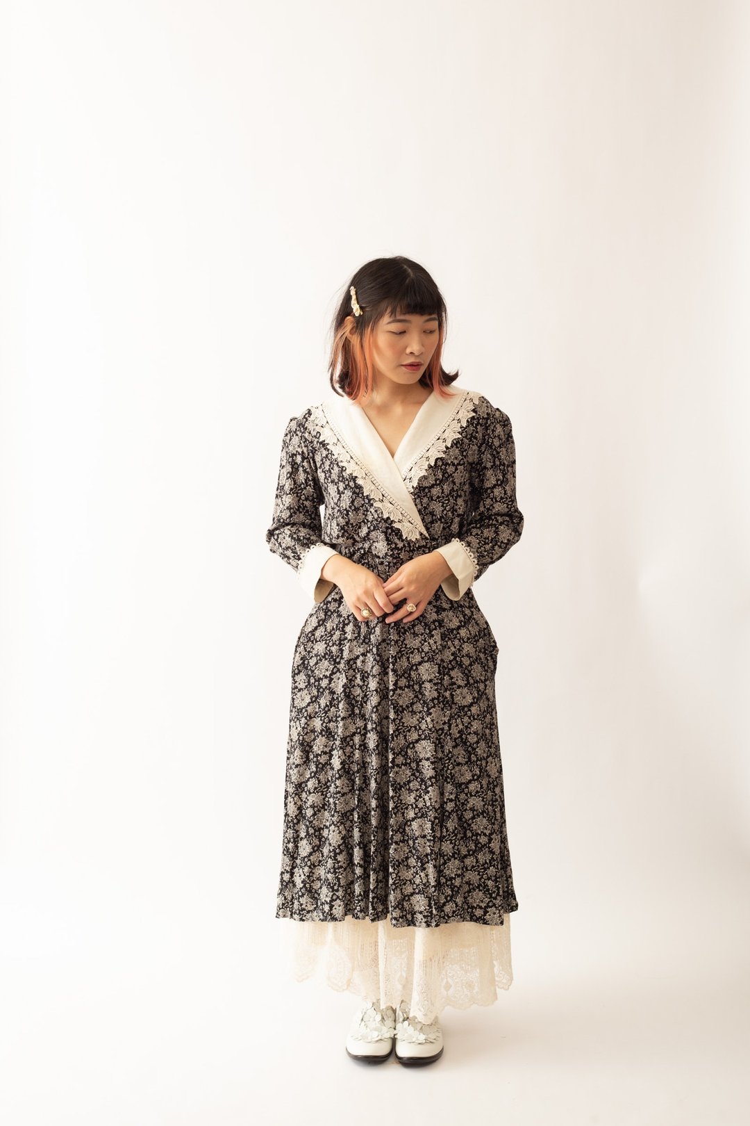 Vintage American dress 古着美式洋装【初恋贩卖所】B645 - 洋装/连衣裙 - 其他人造纤维 
