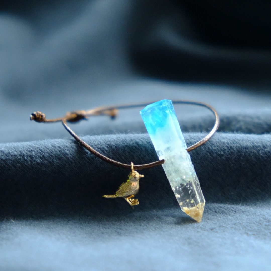 【渡り鸟】Birds on Seashore Gold Plated Bracelet by ETPLANT - 手链/手环 - 24k 金 蓝色