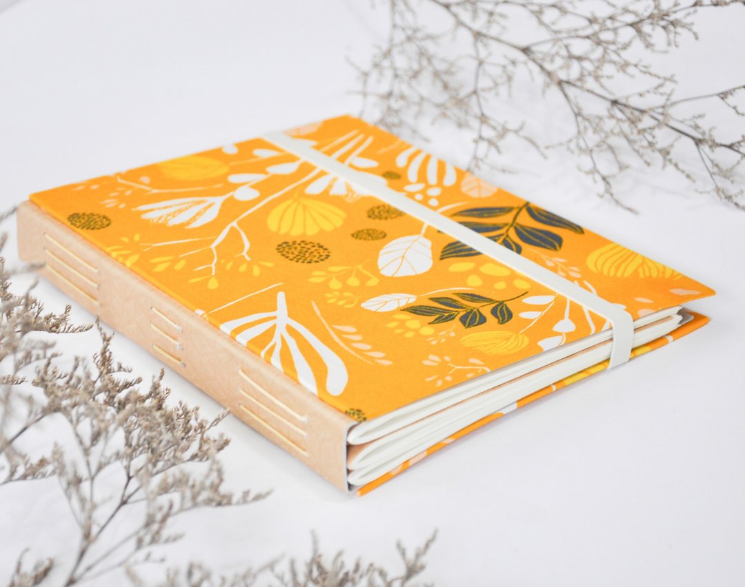 Handmade note book - 笔记本/手帐 - 棉 橘色