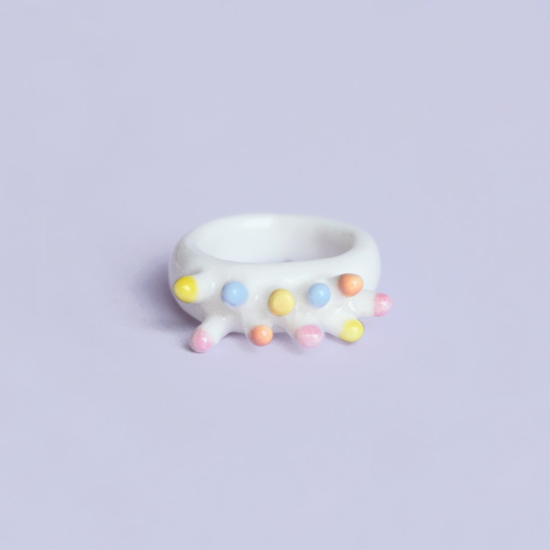 CANDY RING / 彩色尖刺陶瓷戒指 - 戒指 - 瓷 多色