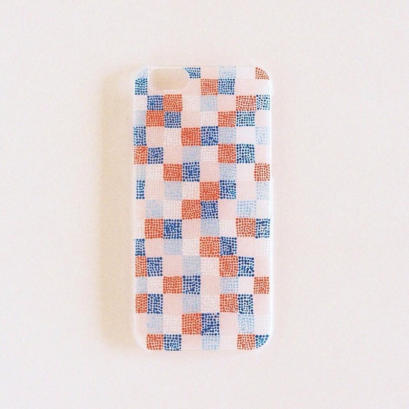 Hand paint iPhone case.Bright plaid - 手机壳/手机套 - 塑料 粉红色