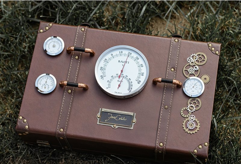 合作限定 诡秘之主×蒸汽大陆 佛尔思系列 复古 棕色 旅行手提箱 - 手提包/手提袋 - 人造皮革 咖啡色