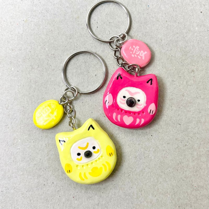 进财达摩_爱恋达摩_吊饰钥匙圈 - 吊饰 - 粘土 多色