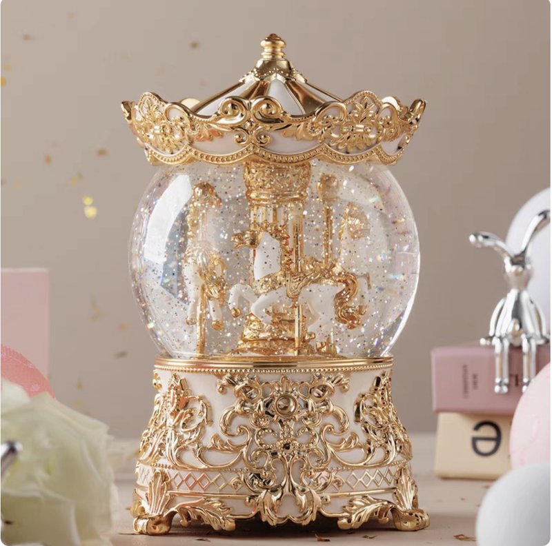 法国三宝贝-金色奢华旋转木马水灯 - 灯具/灯饰 - 塑料 金色