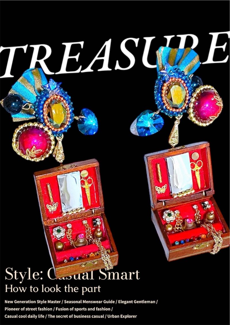 Treasure Hunter 耳环 - 耳环/耳夹 - 木头 金色