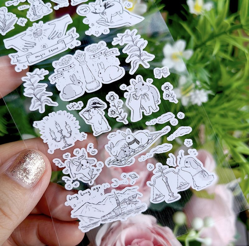 绵绵兔牧场 咕卡贴纸 手帐装饰素材 - 贴纸 - 其他材质 多色