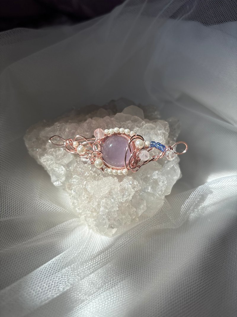 珍饰 - 紫玉髓古典风格金属绕线吊坠 - 项链 - 水晶 