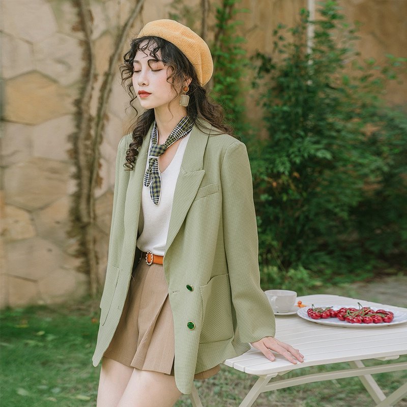 安妮陈小西装waitmore外套女初秋薄款韩版小众复古港风上衣13350 - 女装上衣 - 其他材质 