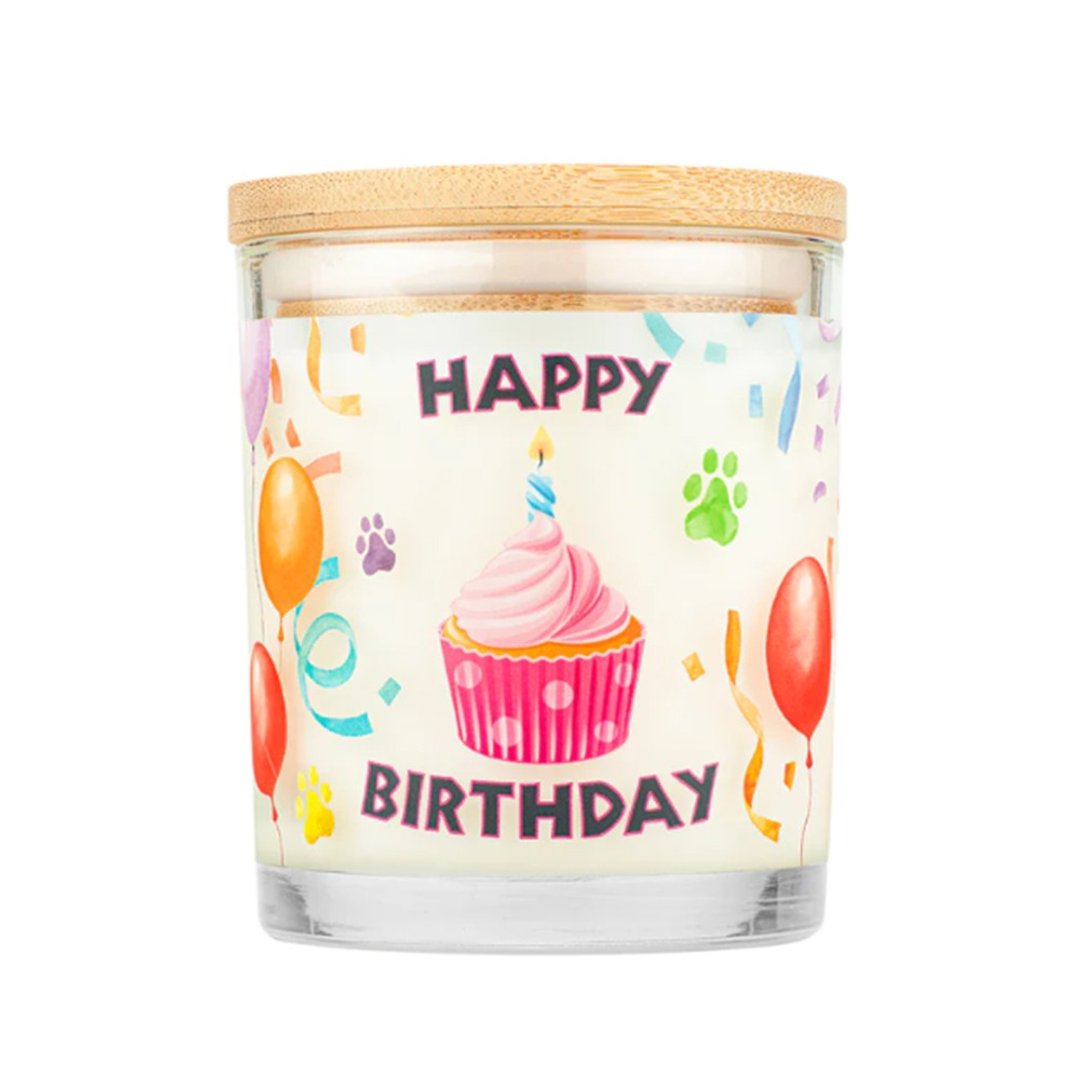 【美国PET HOUSE】室内除臭宠物香氛蜡烛-生日快乐255g - 蜡烛/烛台 - 蜡 黄色