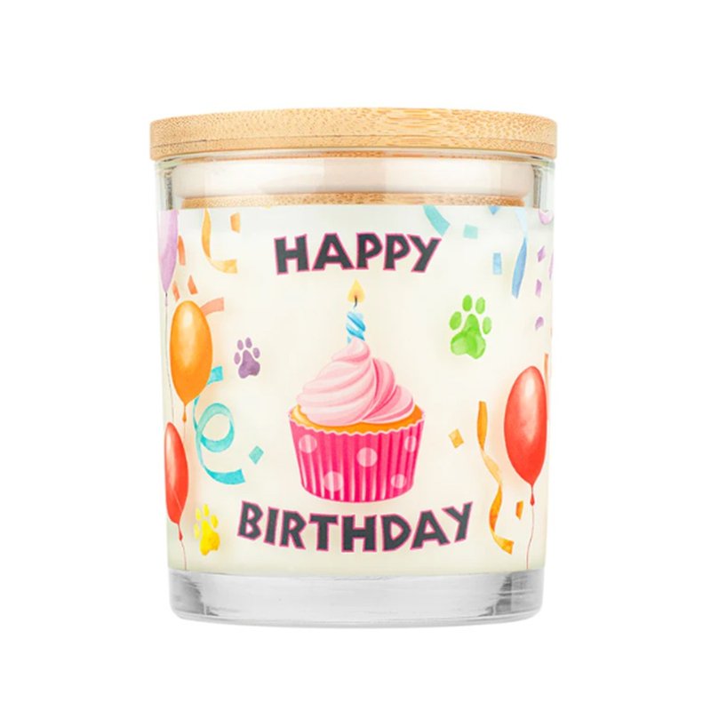【美国PET HOUSE】室内除臭宠物香氛蜡烛-生日快乐255g - 蜡烛/烛台 - 蜡 黄色