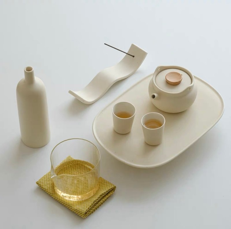 闻说|JAKUJOU寂然茶具套装 - 茶具/茶杯 - 陶 白色