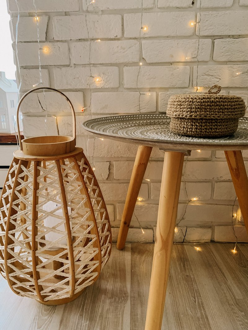 钩针编织北欧面包和食品篮盖 - 置物架/篮子 - 棉．麻 咖啡色