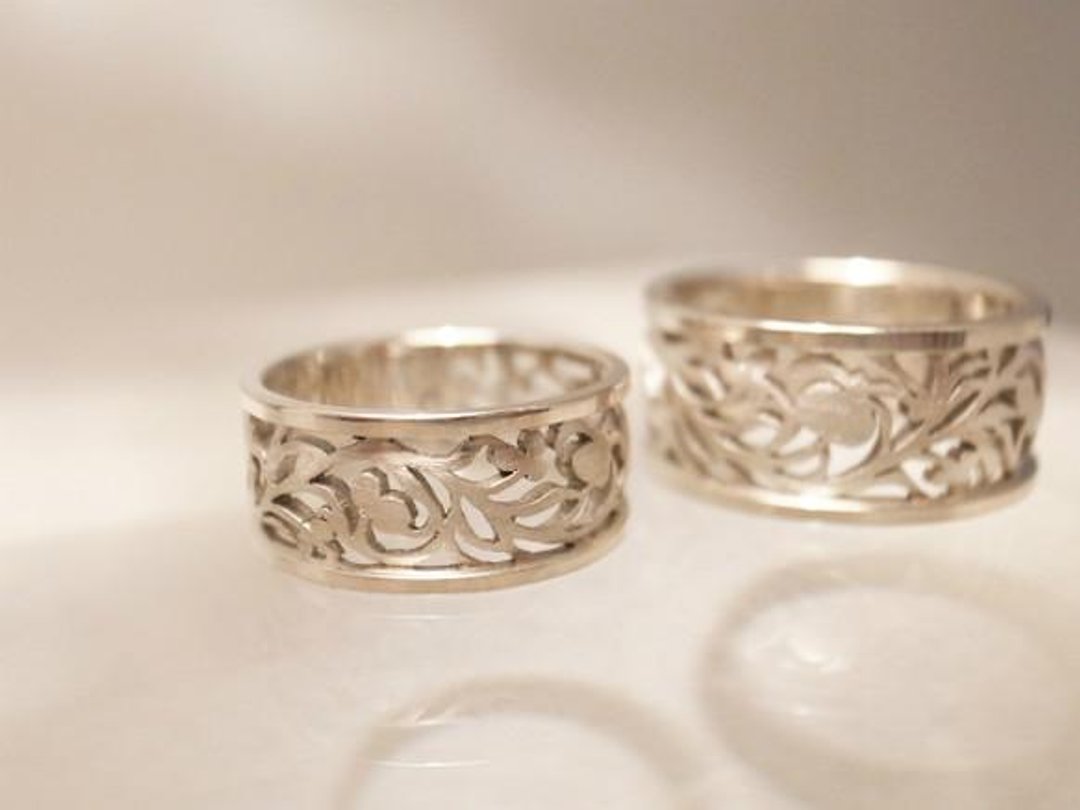 Renaissance openwork Silver ring with pomegranate, a symbol of prosperity (S) - 戒指 - 纯银 银色