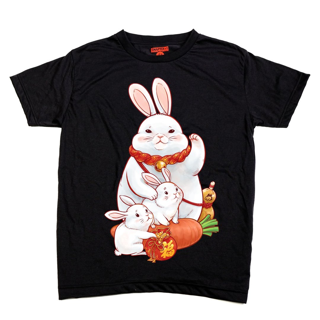 Rabitt Gold Money Coming Chapter One T-shirt - 男装上衣/T 恤 - 棉 黑色