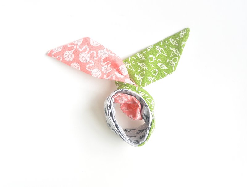 发带 - 粉  绿 - 发饰 - 棉．麻 粉红色