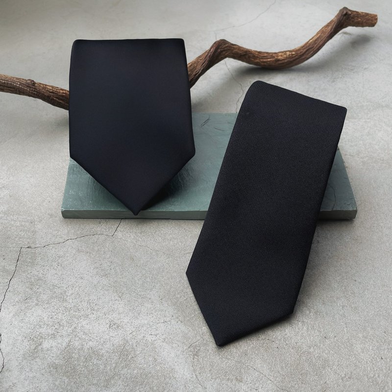 素黑亮面 / 雾面 领带- 经典素色领带 给你日常好搭配 - 领带/领带夹 - 其他人造纤维 黑色